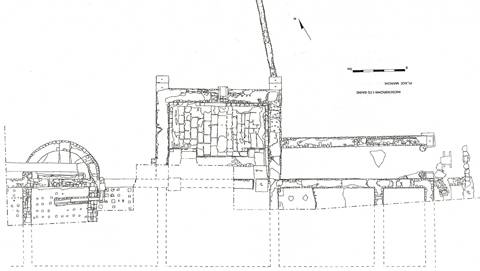 Plan de détail des fouilles effectuées sur la place Marchi.