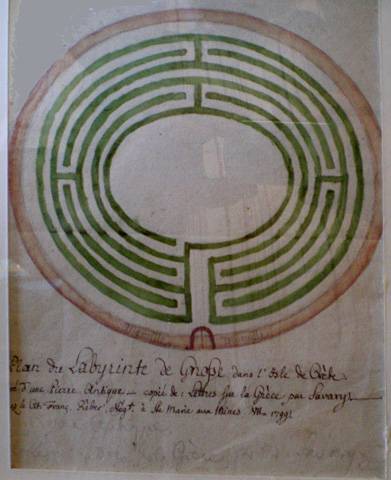 Plan du labyrinthe de Cnosse dans l'isle de Crète. Musée Oberlin de Waldersbach.