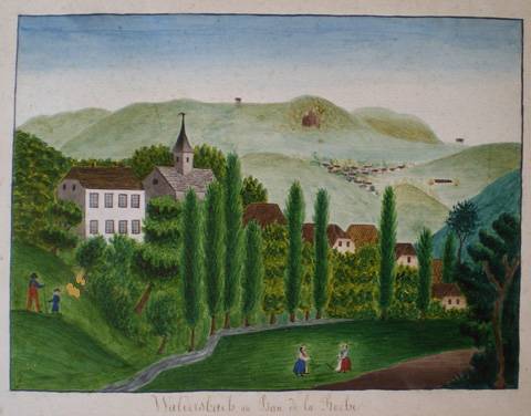 Waldersbach. Peinture à l'huile. XIXe s. Musée Oberlin de Waldersbach.