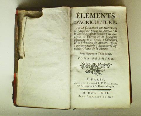 "Éléments d'agriculture", de Duhamel de Monceau. 1763. Musée Oberlin de Waldersbach.