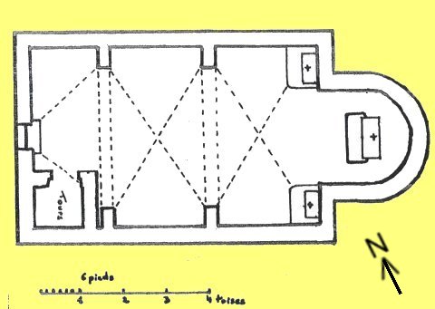 Plan de l'église vers 1750.