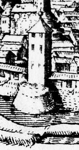 Détail d'une tour de l'enceinte de Haguenau et de sa rondelle.