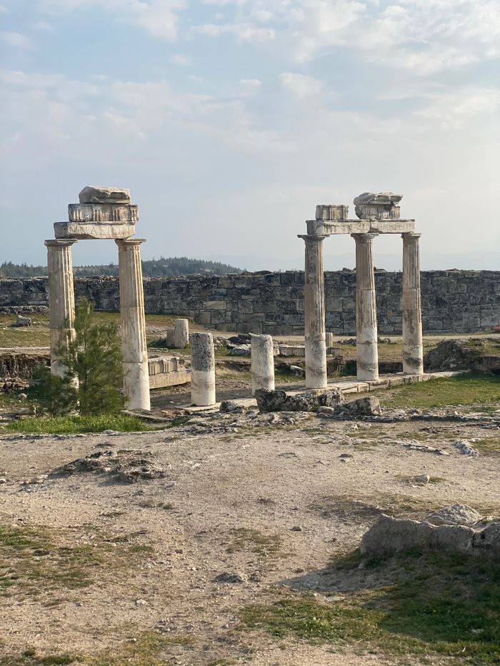 services-09 Explore ancient Roman ruins with prominent stone columns under a vast sky.